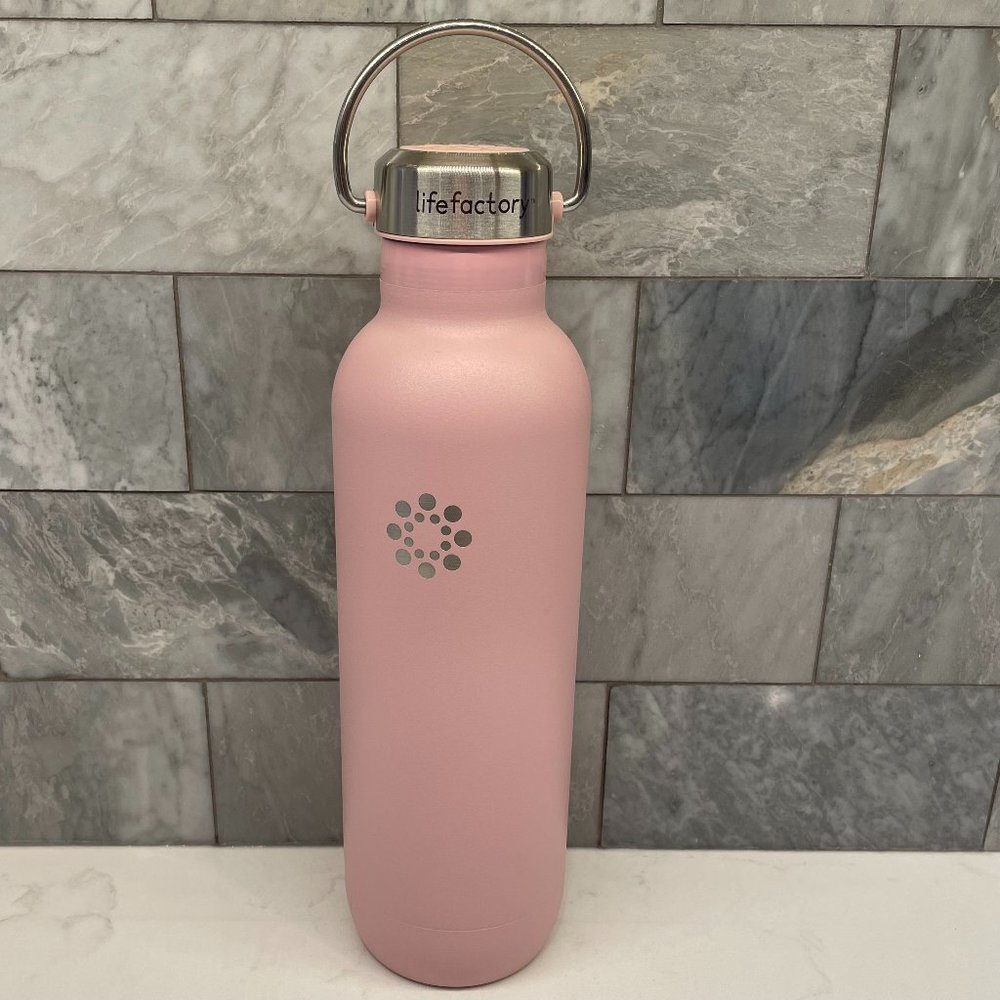 Lifefactory 24oz Stainless Steel Sport Water Bottle with Screw Cap Pink